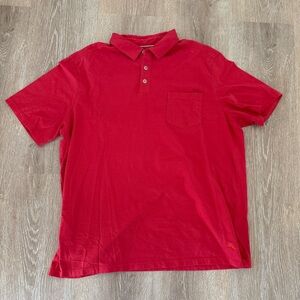 Tommy Bahama Polo Shirt Mens Extra Large Red Modal Golf Collared Short Sleeve